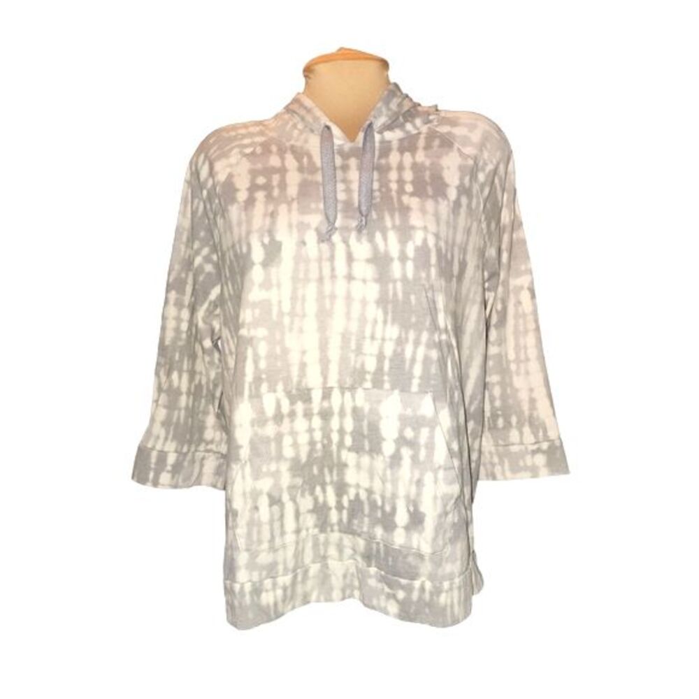 Koolaburra By UGG‎ Gray & White 3/4 Sleeve Hoodie Size L